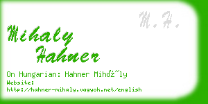 mihaly hahner business card